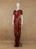 Maroon Floral Printed Banarasi Silk Saree - Diadem
