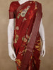 Maroon Floral Printed Banarasi Silk Saree - Diadem