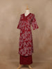 Maroon Floral Printed Cotton Salwar Suit - Diadem