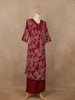 Maroon Floral Printed Cotton Salwar Suit - Diadem