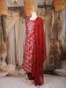 Maroon Floral Printed Cotton Salwar Suit with Embroidered Yoke