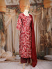 Maroon Floral Printed Cotton Salwar Suit with Embroidered Yoke