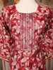 Maroon Floral Printed Cotton Salwar Suit with Embroidered Yoke