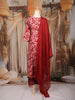 Maroon Floral Printed Cotton Salwar Suit with Embroidered Yoke