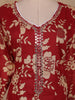 Maroon Floral Printed Design Cotton Anarkali Salwar Suit