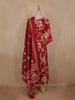 Maroon Floral Printed Design Cotton Anarkali Salwar Suit