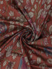 Maroon Floral Printed Design Semi Tussar Saree with Green Border