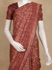 Maroon Floral Printed Design Tussar Silk Saree