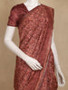 Maroon Floral Printed Design Tussar Silk Saree