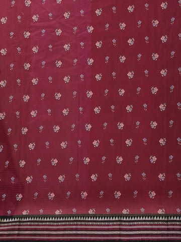 Maroon Floral Printed Kota Cotton Saree - Diadem