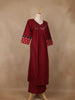 Maroon Floral Printed Mirror Embllishment Cotton Salwar Suit - Diadem