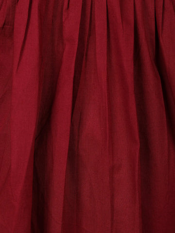 Maroon Floral Printed Mirror Embllishment Cotton Salwar Suit - Diadem