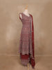 Maroon Floral Sequins Embroidered Design Georgette Palazzo Suit