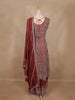Maroon Floral Sequins Embroidered Design Georgette Palazzo Suit