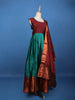 Maroon Floral Woven Banarasi Silk Gown with Dupatta - Diadem