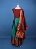 Maroon Floral Woven Banarasi Silk Gown with Dupatta - Diadem