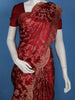 Maroon Floral Woven Banarasi Silk Saree With Scallop Border