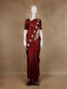 Maroon Floral Woven Banarasi Silk Saree with Zari Pallu - Diadem