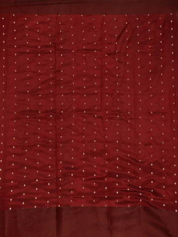 Maroon Floral Woven Banarasi Silk Saree with Zari Pallu - Diadem