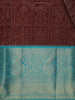Burgundy Floral Woven Pure Kanchipuram Silk Saree - Diadem