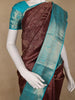 Burgundy Floral Woven Pure Kanchipuram Silk Saree - Diadem