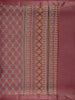 Maroon Geometric Ajrakh Print Chandheri Cotton Saree