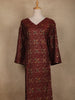 Maroon Geometric Floral Printed Rayon Kurti