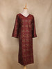 Maroon Geometric Floral Printed Rayon Kurti