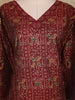 Maroon Geometric Floral Printed Rayon Kurti