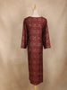 Maroon Geometric Floral Printed Rayon Kurti