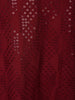 wine Geometric Sequin Design Cotton Kurta - Diadem