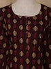 Maroon Leaf Printed Cotton Kurti - Diadem