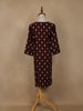 Maroon Leaf Printed Cotton Kurti - Diadem