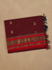 Maroon Paisley Designed Cotton Saree - Diadem