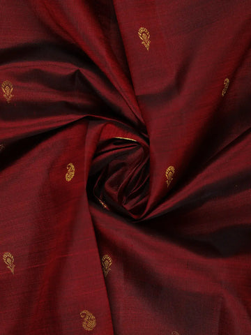 Maroon Paisley Motif Woven Pure Kanchipuram Silk Saree - Diadem