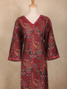 Maroon Paisley and Geometric Printed Rayon Kurti