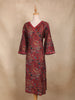 Maroon Paisley and Geometric Printed Rayon Kurti