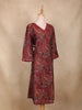 Maroon Paisley and Geometric Printed Rayon Kurti