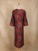Maroon Paisley and Geometric Printed Rayon Kurti