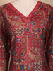 Maroon Paisley and Geometric Printed Rayon Kurti