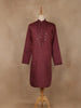 Maroon Solid Design Cotton Kurta - Diadem