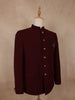 Maroon Solid Design Polynosic Sherwani Suit