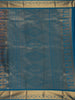 Maroon Striped Design Semi Silk Saree with Contrast Teal Blue Zari Border