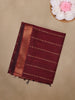 Maroon Striped Woven Cotton Saree