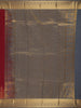 Maroon Stripes Woven Semi Silk Saree with Contrast Grey Zari Border