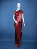 Maroon Woven Floral Design Banarasi Silk Saree - Diadem