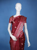 Maroon Woven Floral Design Banarasi Silk Saree - Diadem