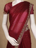 Maroon Red Sequins Embroidered Satin Saree - Diadem
