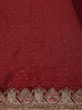 Maroon Red Sequins Embroidered Satin Saree - Diadem