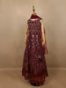 Maroon Sequins Designed Net Lehenga - Diadem